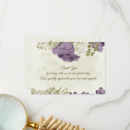 Tarjeta De Agradecimiento boda de flores blancas malvas