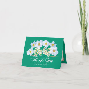 Tarjeta De Agradecimiento Boda de Flores Botánicas Bouquet Floral Gracias