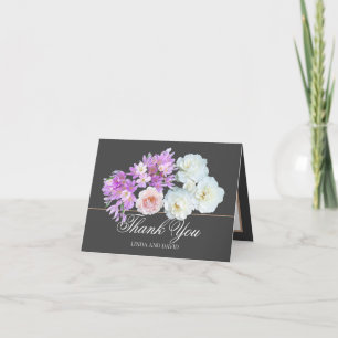 Tarjeta De Agradecimiento Boda de Flores Botánicas Bouquet Floral Gracias