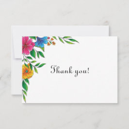 Tarjeta De Agradecimiento Boda de flores brillantes de primavera y verano