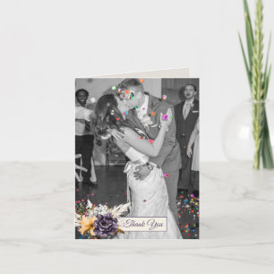 Tarjeta De Agradecimiento Boda de Flores Caídas. Gracias.