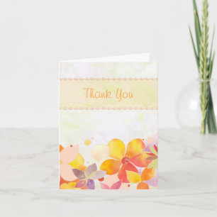 Tarjeta De Agradecimiento Boda de Flores de Agua Romántica Gracias