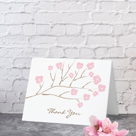 Tarjeta De Agradecimiento Boda de flores de cerezo rosa