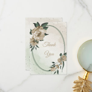 Tarjeta De Agradecimiento boda de flores de champán