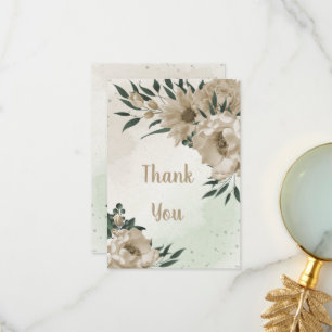 Tarjeta De Agradecimiento boda de flores de champán