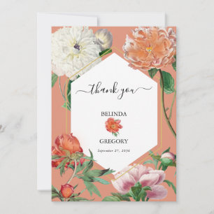 Tarjeta De Agradecimiento Boda de flores de color rosa de rosa de cada color