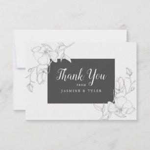 Tarjeta De Agradecimiento Boda de flores de magnolia rusa