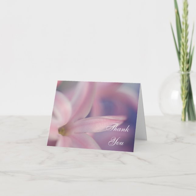 Tarjeta De Agradecimiento Boda  de Flores Hídricas Rosa (Anverso)