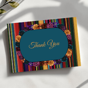 Tarjeta De Agradecimiento Boda de flores mexicanas modernas