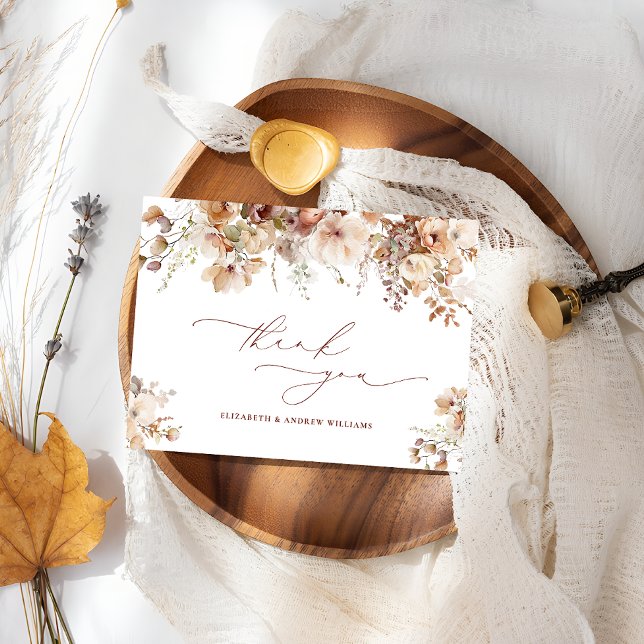 Tarjeta De Agradecimiento Boda de Flores Rustic Boho Garden (Subido por el creador)