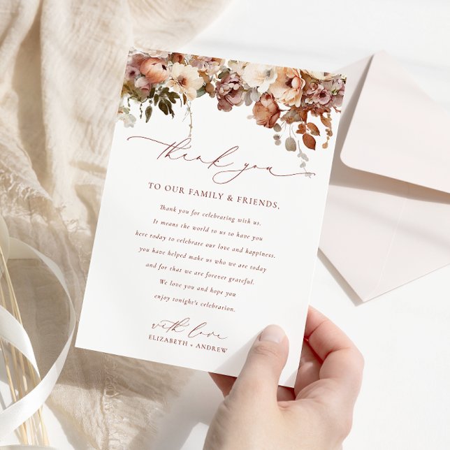 Tarjeta De Agradecimiento Boda de Flores Rustic Boho Garden (Subido por el creador)