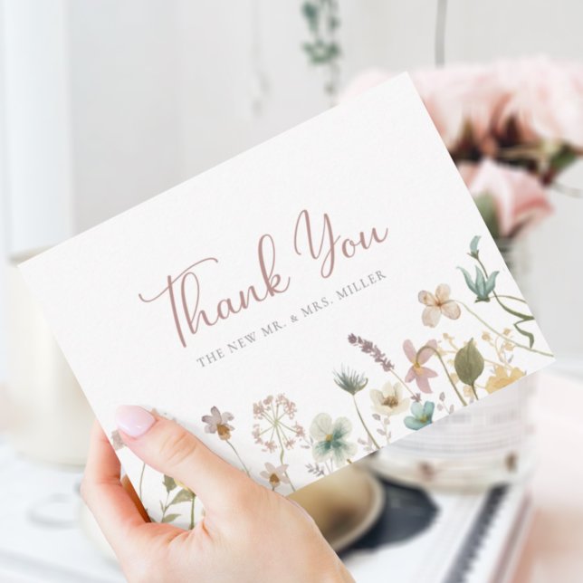 Tarjeta De Agradecimiento Boda de flores silvestres (Subido por el creador)