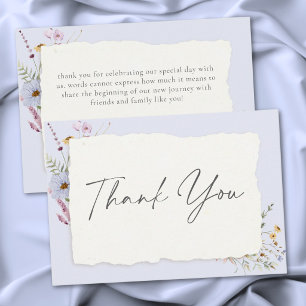 Tarjeta De Agradecimiento Boda de flores silvestres azules polvorientas rúst
