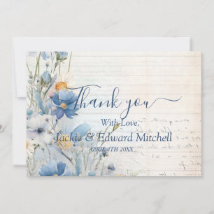 Tarjeta De Agradecimiento Boda de flores silvestres azules polvorientos Agra
