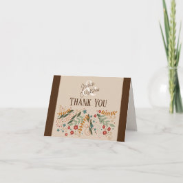 Tarjeta De Agradecimiento Boda de flores silvestres elegante preciosa inspir