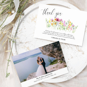 Tarjeta De Agradecimiento Boda de flores silvestres Foto Pradera Flores