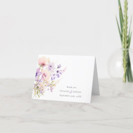 Tarjeta De Agradecimiento Boda de flores silvestres púrpura lavanda violeta