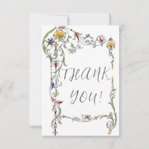 Tarjeta De Agradecimiento Boda de flores silvestres rústicas flores silvestr