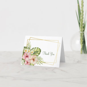 Tarjeta De Agradecimiento Boda de Flores Tropicales de Hawái