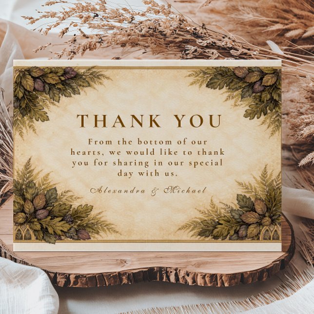 Tarjeta De Agradecimiento Boda de follaje de bosque otoñal (Subido por el creador)