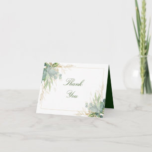 Tarjeta De Agradecimiento Boda de follaje verde etéreo eucalipto