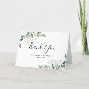 Tarjeta De Agradecimiento Boda de follaje verde Eucalyptus plegado