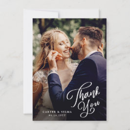 Tarjeta De Agradecimiento Boda de Foto con Guión Simple
