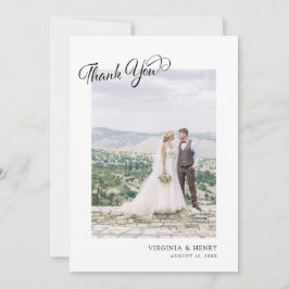 Tarjeta De Agradecimiento Boda de Foto con Guion Simple