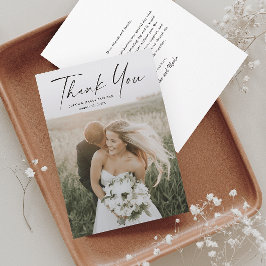 Tarjeta De Agradecimiento Boda de Foto con Guion Simple