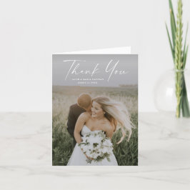 Tarjeta De Agradecimiento Boda de Foto con Guion Simple
