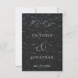 Tarjeta De Agradecimiento Boda de foto de escritura elegante negra