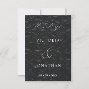 Tarjeta De Agradecimiento Boda de foto de escritura elegante negra