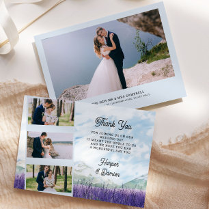 Tarjeta De Agradecimiento Boda de foto de lavanda de montaña 4