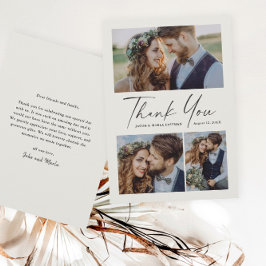 Tarjeta De Agradecimiento Boda de foto de secuencia moderna 3