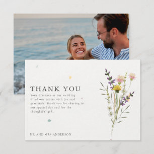 Tarjeta De Agradecimiento Boda de foto de Wildflower Meadow gracias
