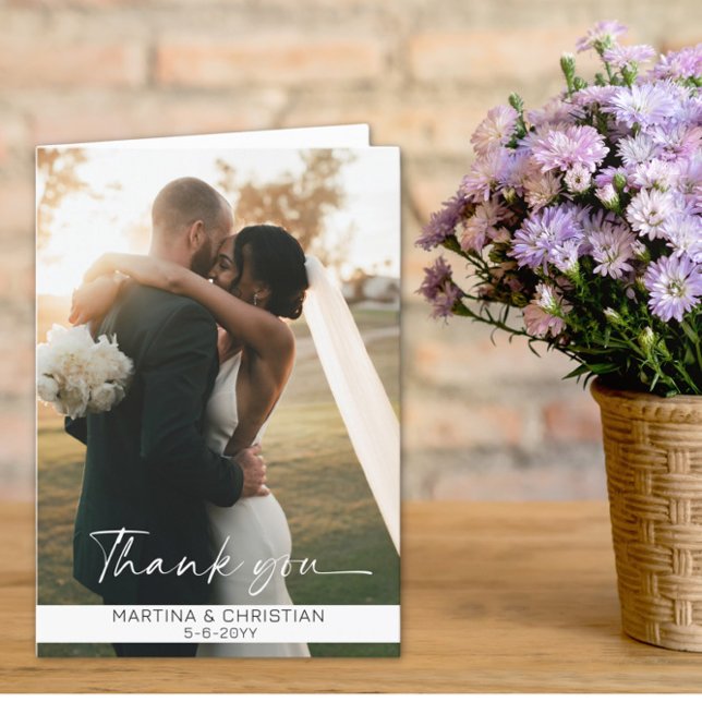 Tarjeta De Agradecimiento Boda de foto doblado (Subido por el creador)