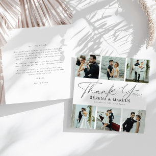 Tarjeta De Agradecimiento Boda de Foto Escritura Moderna 6