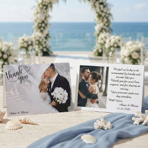 Tarjeta De Agradecimiento Boda de Foto Étnica Moderna Romántica