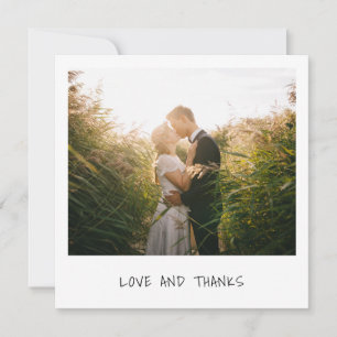 Tarjeta De Agradecimiento Boda de Foto Instantánea Retro Moderna