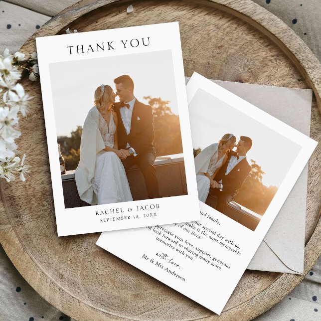 Tarjeta De Agradecimiento Boda de Foto Moderna  (Subido por el creador)