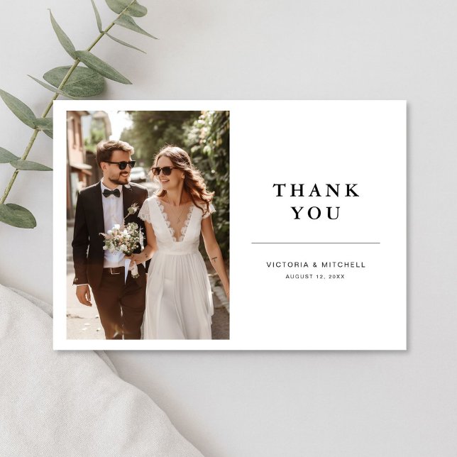 Tarjeta De Agradecimiento Boda de Foto Moderna Sencilla (Subido por el creador)