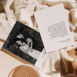 Tarjeta De Agradecimiento Boda de Foto Monograma Chic Moderno