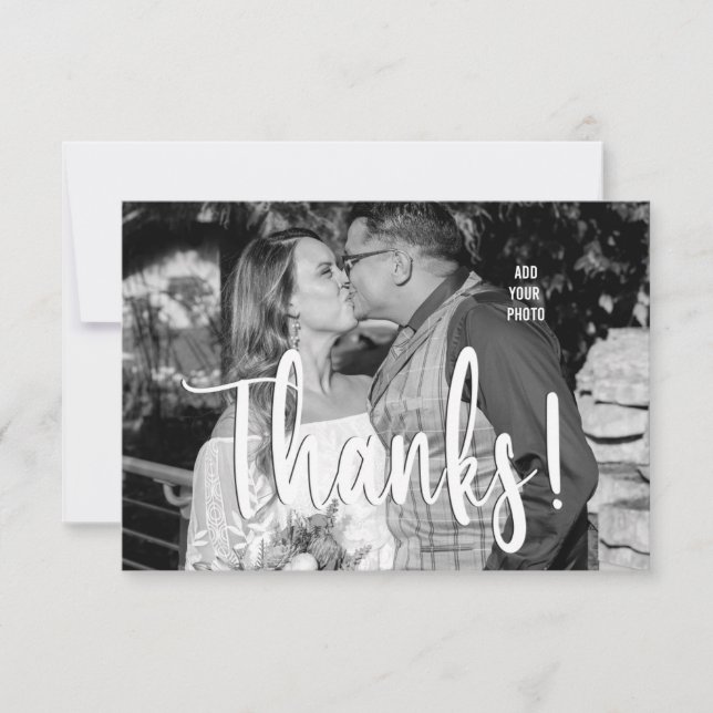 Tarjeta De Agradecimiento Boda de Foto Personalizada (Anverso)