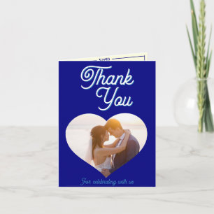 Tarjeta De Agradecimiento Boda de Foto Personalizada Moderna Mínima