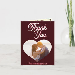 Tarjeta De Agradecimiento Boda de Foto Personalizada Moderna Mínima