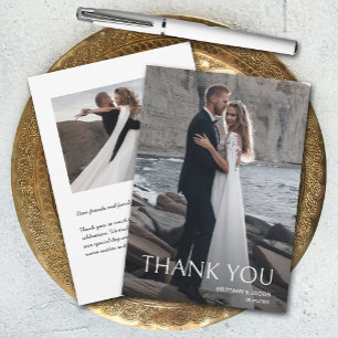 Tarjeta De Agradecimiento Boda de Foto Sencilla