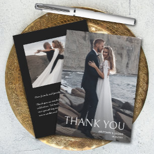 Tarjeta De Agradecimiento Boda de Foto Simple