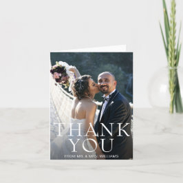 Tarjeta De Agradecimiento Boda de Foto Simple Moderna