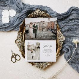 Tarjeta De Agradecimiento Boda de fotografía con dos guiones clásicos de ele