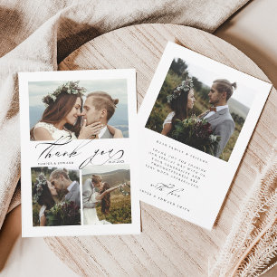 Tarjeta De Agradecimiento Boda de fotografía con mano de moda